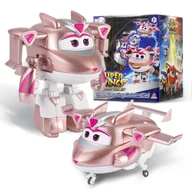 Figurki dla dzieci - Super Wings Transformator samolotu Supercharged Golden Girl, wysokość ok. 12,7 cm, lalka dla dzieci, samolot zabawka i figurka robota dla chłopców i.. - miniaturka - grafika 1