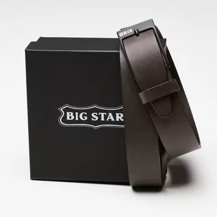 Paski - Skórzany pasek męski Big Star Shoes HH674136 95cm brązowy - grafika 1