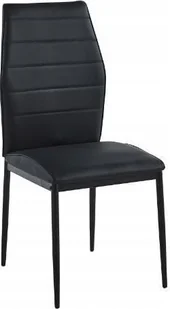 kontrast Krzesło tapicerowane ekoskóra jadalnia salon biuro MARK 44x40x96 cm czarne - Krzesła - miniaturka - grafika 1