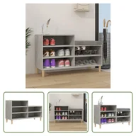 Szafki na buty - The Living Store stojak na buty betonowy szary 102x36x60 cm materiał drewnopochodny - miniaturka - grafika 1