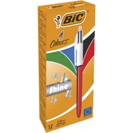 Długopisy - BIC Długopis 4 kolory Aut Bc Shine 964773 pudełko A 12 - miniaturka - grafika 1