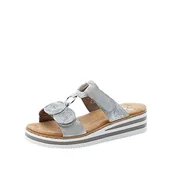 Sandały damskie - Rieker Sandały damskie V02k3, srebro, 38 EU - miniaturka - grafika 1