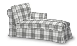 Dekoria Pokrowiec na szezlong Ektorp prawy krata szaro-biała 84 x 166 x 73 cm Edinburgh 641-115-79 - Pokrowce na meble - miniaturka - grafika 1