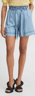 b.young BYLANA SHORTS 3 damskie szorty jeansowe Szorty wykonane w 100% z lyocellu elastyczna talia z wiązanym paskiem luźny krój - Spodenki damskie - miniaturka - grafika 1