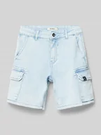 Spodnie i spodenki dla chłopców - Szorty jeansowe z kieszeniami cargo - miniaturka - grafika 1