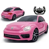Zabawki zdalnie sterowane - SAMOCHÓD ZDALNIE STEROWANY RC AUTO NA PILOT VW BEETLE GARBUS RÓŻOWY LEDY - miniaturka - grafika 1