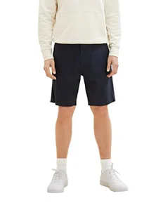 TOM TAILOR Męskie Szorty bermudy 1035044, 31280 - Navy Leaf Structure Design, 28 - Spodenki damskie - miniaturka - grafika 1