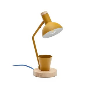 Musztardowa lampa stołowa z metalowym kloszem (wys. 37 cm) Katia – Kave Home - Noże stołowe - miniaturka - grafika 1