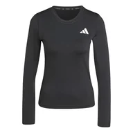 Koszulki i topy damskie - adidas Kobiety Train Essentials Long Sleeve 3-Stripes Workout Top, black/white, S - miniaturka - grafika 1