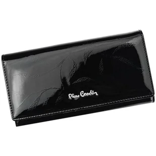 Pierre Cardin, Portfel skórzany damski, 02, Leaf 114, czarny - Portfele - miniaturka - grafika 1