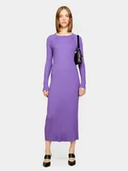 Sukienki - Sisley Sukienka dzianinowa 1B7YMV00M Fioletowy Slim Fit - miniaturka - grafika 1