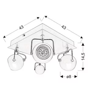 Candellux LAMPA SUFITOWA WYPRZEDAŻ 98-25081-Z PLAFON TONY 4X3W LED GU10 BIAŁY 98-25081-Z - Akcesoria do oświetlenia - miniaturka - grafika 1