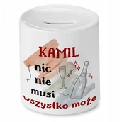 Skarbonki - Skarbonka Dla Kamila na Urodziny Idealny Prezent z Nadrukiem ze Zdjęciem - miniaturka - grafika 1