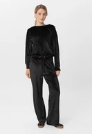 Spodnie sportowe damskie - Szerokie, welurowe spodnie dresowe N-CASE - miniaturka - grafika 1