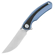 Noże - Nóż składany Bestech Sambac Blue Titanium/Marble Carbon Fiber, Stonewashed/Satin Magnacut by Ostap Hel (BT2402D) - miniaturka - grafika 1