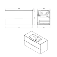 Szafki łazienkowe - Sapho Cirasa Szafka podumywalkowa 99,8x45,9x52 cm dąb srebrny CR100-1111 - odbiór osobisty: Kraków, Warszawa - miniaturka - grafika 1