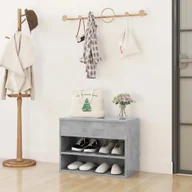 Szafki na buty - vidaXL Ławka na buty betonowa szara 60x30x45 cm Materiał drewnopochodny - Ławka na buty - Ławki na buty - Ławki do przechowywania - Ławki do przechowywania - miniaturka - grafika 1