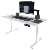 Biurka gamingowe - Electroprime Biurko gamingowe z podnoszonym blatem Flow 1460 białe (140x60cm) - miniaturka - grafika 1