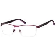 Okulary korekcyjne, oprawki, szkła - Męskie żyłkowe oprawki korekcyjne okulary zerówki 982G fioletowy/czarny - miniaturka - grafika 1