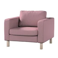 Pokrowce na meble - Dekoria pl pl Pokrowiec na fotel Karlstad krótki różowy z czarną nitką 89 x 89 x 64 cm Amsterdam 619-704-48 - miniaturka - grafika 1