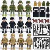 Klocki - FIGURKI 8057 +BRONIE - tarcze psy wojsko klocki płytka zestaw - miniaturka - grafika 1