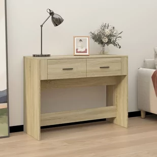vidaXL Stolik konsolowy, dąb sonoma, 100x39x75 cm - Konsole i sekretarzyki - miniaturka - grafika 1