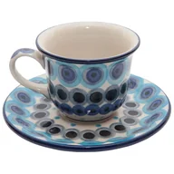 Filiżanki - Filiżanka Do Herbaty Kawy 150 Ml Ze Spodkiem - Ceramika Artystyczna Bolesławiec - miniaturka - grafika 1