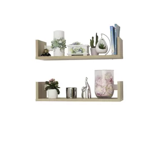 Półka wisząca dąb sonoma 2x60 cm PTU - Półki do salonu - miniaturka - grafika 1