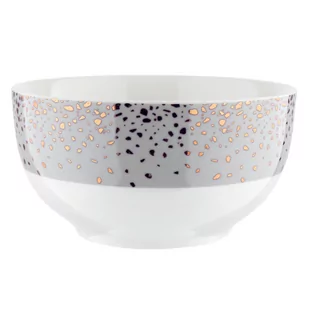 Florina Salaterka porcelanowa pozłacana Spots Grey, - Miski i półmiski - miniaturka - grafika 1