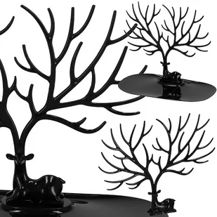 Stojak na biżuterię drzewo 25x23x15 cm organizer na kolczyki, naszyjniki czarny jeleń - Pudełka i szkatułki - miniaturka - grafika 1