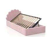 Łóżka dla dzieci i młodzieży - Łóżko dziecięce tapicerowane z pojemnikiem 90x200 ze stelażem różowy Velvet Kids Line 3 Muszelka - miniaturka - grafika 1