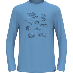 Koszulka z długim rękawem męska ODLO Merino 200 Tourist T-Shirt - Koszule damskie - miniaturka - grafika 1