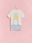 Swetry dla dziewczynek - Reserved - Dzianinowa spódnica z wiskozą - jasnoniebieski - miniaturka - grafika 1