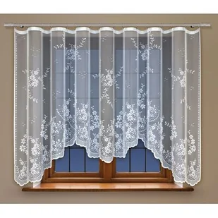 Firanka żakardowa odpasowana z wszytą taśmą marszczącą 160 x 300 cm - Firany - miniaturka - grafika 1