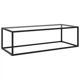 VidaXL Lumarko Stolik herbaciany, czarny, hartowane szkło, 120x50x35 cm 322883 VidaXL - Ławy i stoliki kawowe - miniaturka - grafika 1