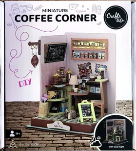 Miniaturowy domek COFFE CORNER DIY LED Crafts&Co ZRÓB TO SAM KĄCIK KAWOWY - Zabawki kreatywne - miniaturka - grafika 1