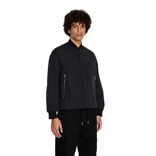 Armani Exchange Męska kurtka Bomber Shell Coated Nylon Shirt, czarny, M - Kurtki męskie - miniaturka - grafika 1
