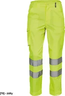Odzież robocza - CERVA VIGO HV spodnie robocze z taśmami odblaskowymi z możliwością wydłużenia nogawek - żółty 56 - miniaturka - grafika 1