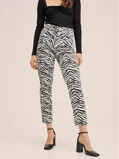 Spodnie damskie - Mango Jeansy Zebra 27003270 Biały Mom-Fit - grafika 1