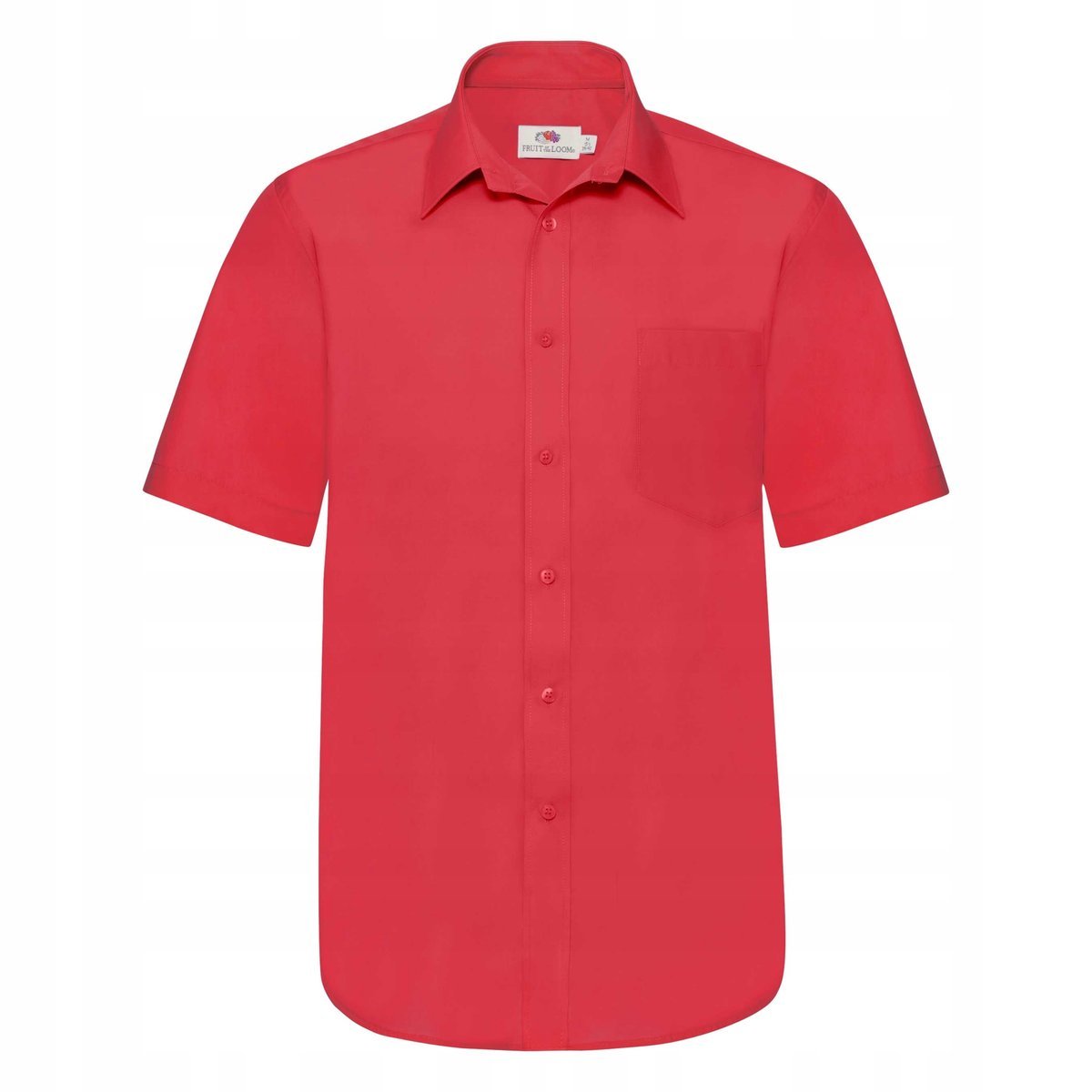 Koszula męska z krótkim rękawem z popeliny Czerwony r. L