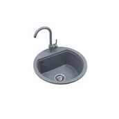 Zlewozmywaki - Zestaw zlewozmywak granitowy Oval 1 komora bez ociekacza dior gray ø51 x 21,5 Miló - miniaturka - grafika 1