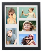 Ramki na zdjęcia - Ramka na zdjęcia multiramka galeria kolaż  28x35 cm. na 5 zdjęć 10x15 cm. czarna BD art mdf/szkło - miniaturka - grafika 1