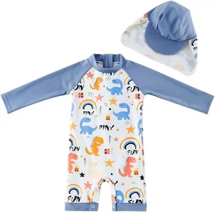 UMELOK Stroj Kąpielowy w Dinozaury dla Chłopców 12-18 Miesięcy, Szary - Moda i Uroda OUTLET - miniaturka - grafika 1