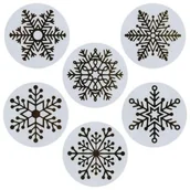 Szkolne artykuły papiernicze - Naklejki papierowe na taśmie Śnieżynki 25mm 500szt - miniaturka - grafika 1
