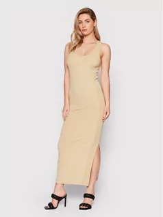 Sukienki - Calvin Klein Sukienka codzienna Essential K20K203663 Beżowy Slim Fit - grafika 1