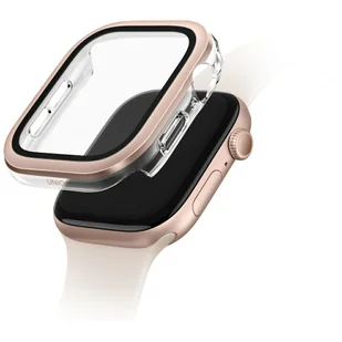 Etui UNIQ Voute do Apple Watch Series 10 46mm szkło hartowane różowo-złoty - Akcesoria do zegarków - miniaturka - grafika 1