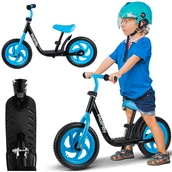 Rowerki biegowe - Rowerek Biegowy Rower Dziecięcy Koła EVA 12" Czarno-niebieski - miniaturka - grafika 1