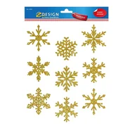 Ozdoby bożonarodzeniowe - Avery Zweckform Naklejki Z-DESIGN brokatowe-śnieżynki AVERY ZWECKFORM 9szt. /52950/ ZW981 - miniaturka - grafika 1