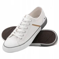 Trampki męskie - Klasyczne męskie trampki z nitami białe V3 OM-FOTL-0147 40 - miniaturka - grafika 1