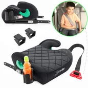 Foteliki samochodowe - FOTELIK SAMOCHODOWY PODKŁADKA SIEDZISKO Z ISOFIX CZARNO-SZARY PIKOWANY R129 125-150 CM - miniaturka - grafika 1